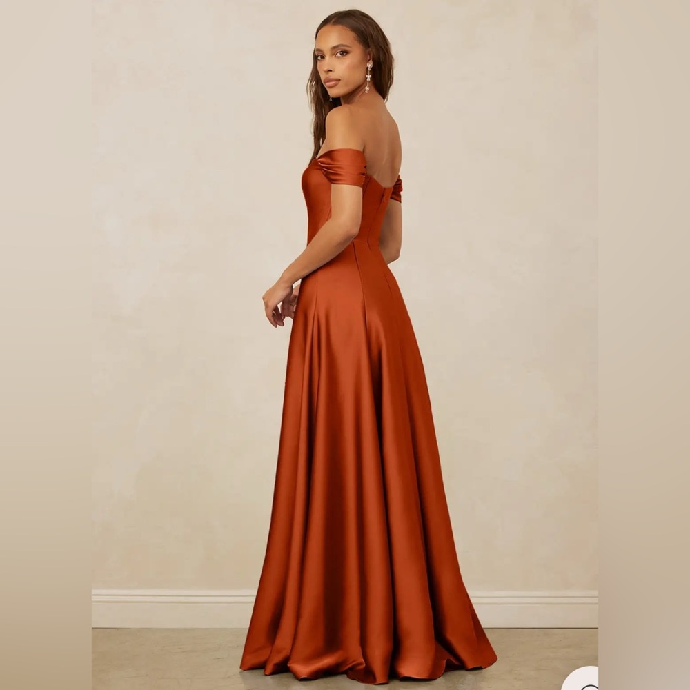 NWT CHRISTIAN SIRIANO FOR AZAZIE 1002 Paprika A-Line Off Shoulder Dress 4 & 6 - Picture 5 of 15